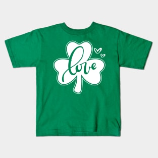 Shamrock Love- St. Partick's Day Clover Kids T-Shirt